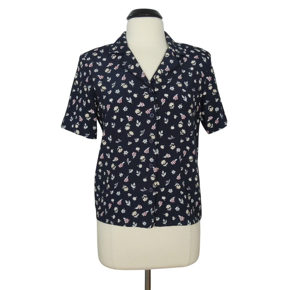 LIZ CLAIBORNE Blouse size 4 Womens Floral Collection Button Front